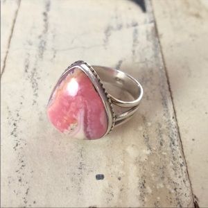 Rhodochrosite Ring 925 Silver